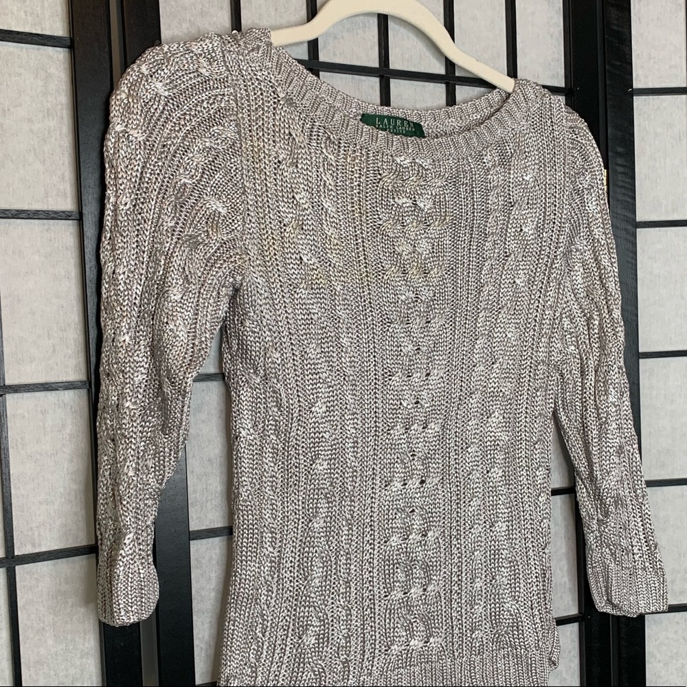 Ralph Lauren Silver Metallic Knitted Sweater